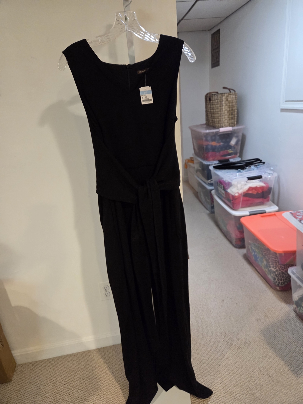 J. McLaughlin Black Sleeveless Tie-Waist Jumpsuit